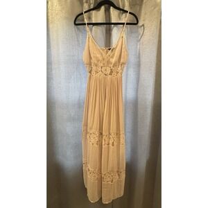 Forever 21 Lace Maxi Dress Light Pink Size Large